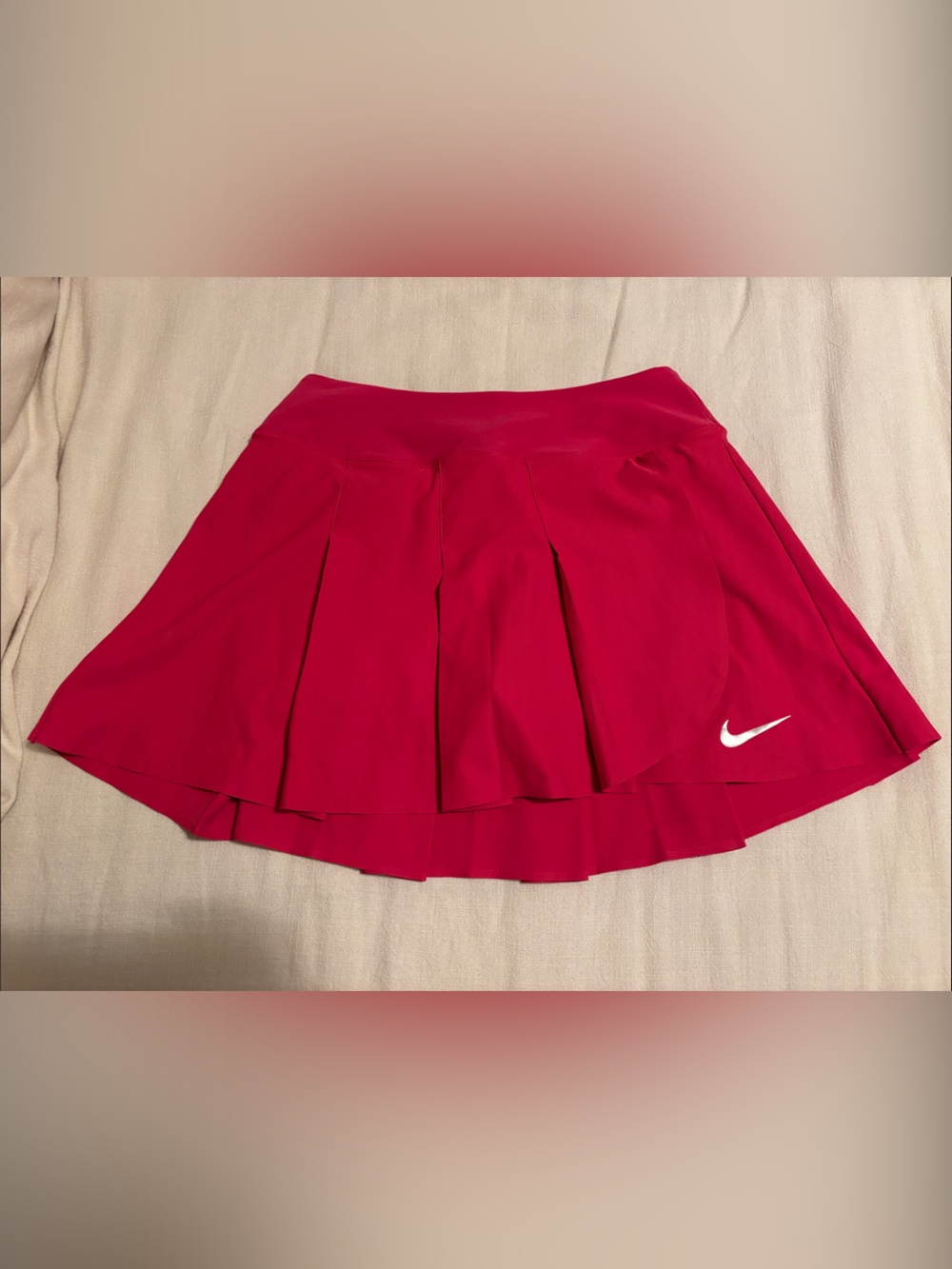 Nike Women’s Bright Pink Pleated Tennis Skort with White Swoosh